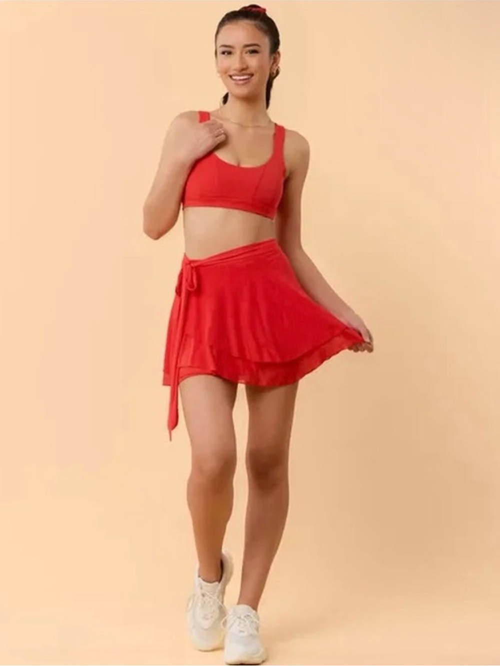 Blogilates Women's Dance Studio Wrap Skort Red Size M - Picture 5 of 5